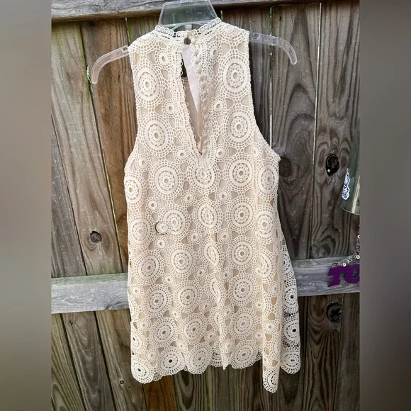 Free People off white lace sleeveless dress - Picture 2 of 9
